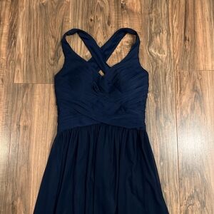 David’s Bridal Navy Floor Length Gown